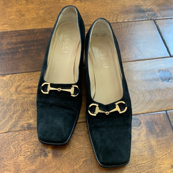 Gucci Shoes - Gucci Suede Square Toe Horse Bit Loafers